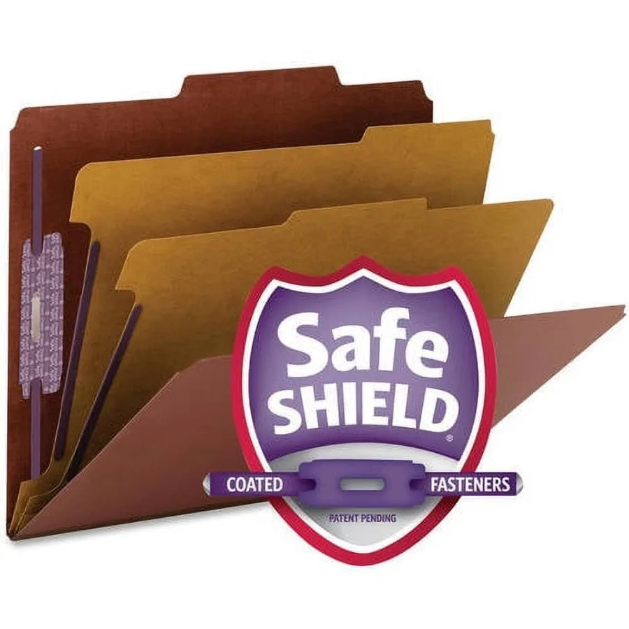 مجلد تصنيف آمن SHIELD 2 Div أحمر 10 BX حرف 14075
