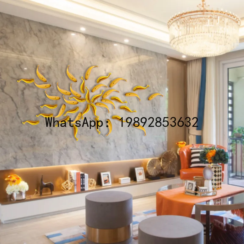 

LYY Chinese Style Home Living Room Decoration Fish Wall Hanging Wall Decoration Pendant Restaurant Hotel Background