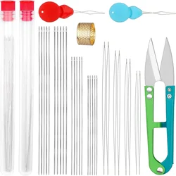 Buddur Roestvrijstalen Kralen Naalden Kit Met Threader En Vingerhoed Schaar Voor Sieraden Maken Diy Handgemaakte Ambachtelijke Accessoires