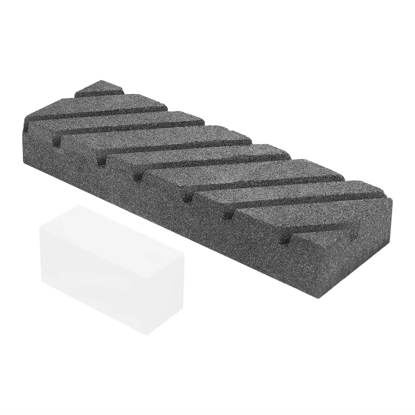 Dual Grit Coarse/Fine Flattening Stone Set - Two Sharpening Stones Flattener - Whetstone Fixer with Grooves