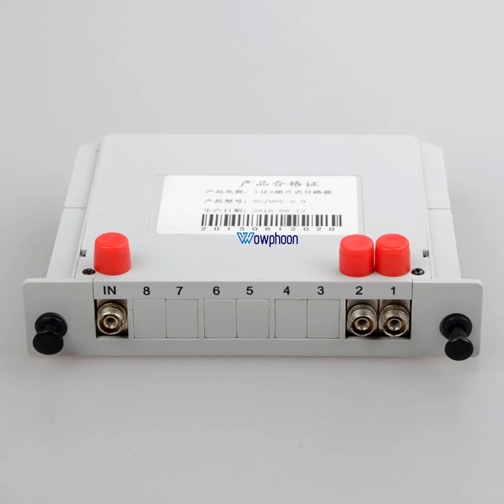 1x2 Mini FC APC UPC Fiber Optic PLC Splitter FTTH LGX 1x2 PLC Splitter Insertion Type