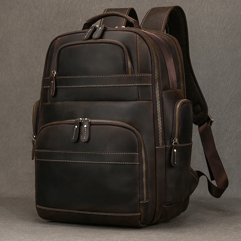 

Мужские рюкзаки для ноутбуков, школьные ретро-модные многофункциональные рюкзаки, деловые кожаные сумки Sac À Dos MHSJB