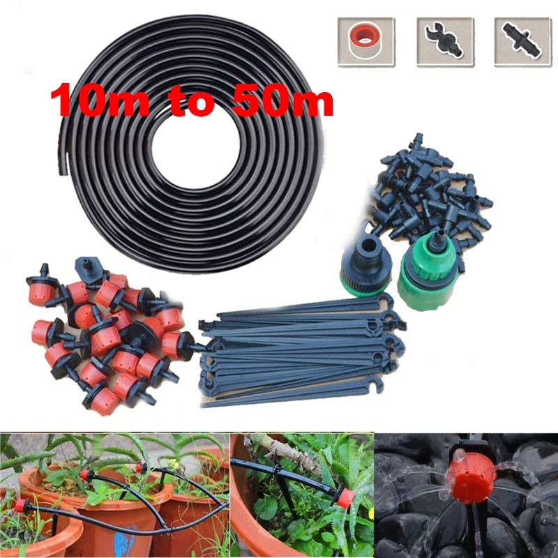 

10-50m DIY Drip Irrigation Micro Sprinklers Spray 4/7 Water Cooling Moisturizer Automatic Irrigation Watering Kit Garden Tools