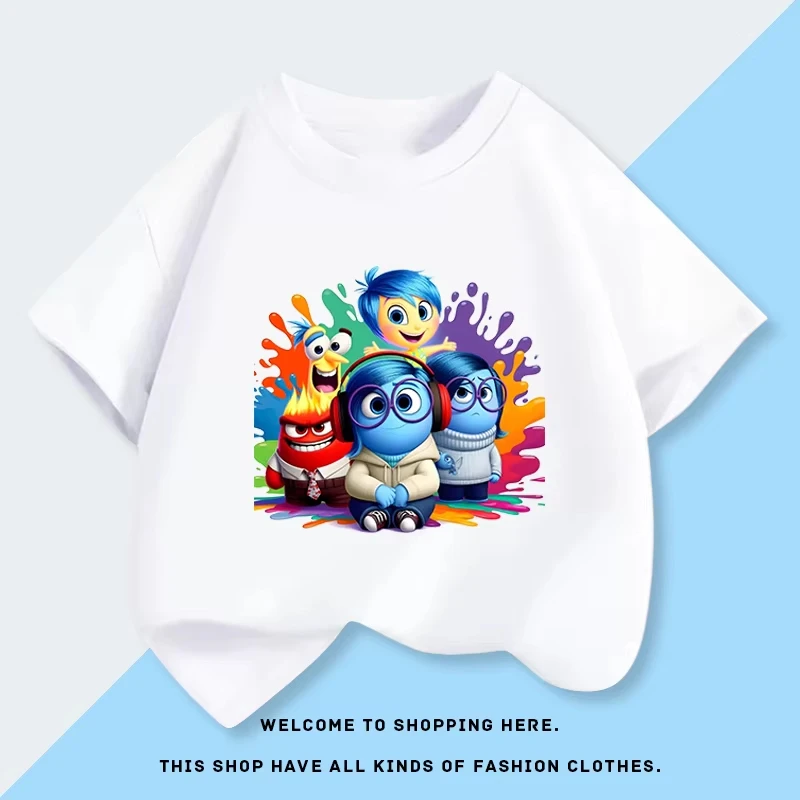 

Inside Out2 Fashion Printed Children's T-shirt New Summer Children's Pure Cotton Top Casual Fashion Children's Clothing