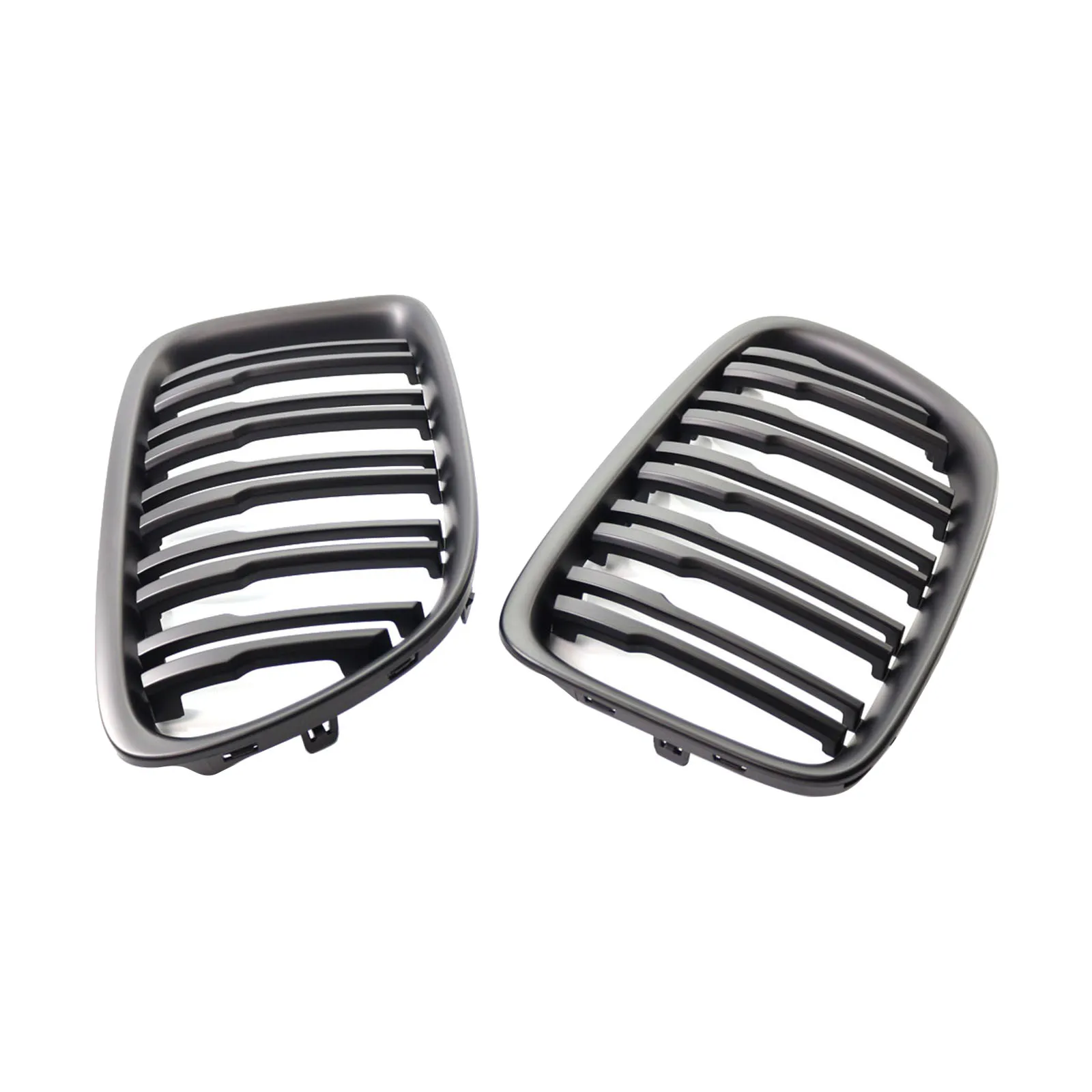 2 Packs Grille Front for BMW E84 X1 25i 28i 2009 2010 2012 2011 2014 Double Slat Bumper Racing Replacement Part Grill