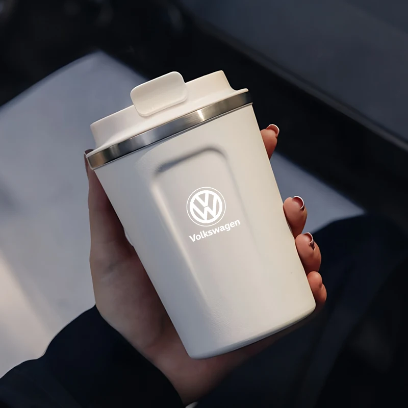 Car Portable Coffee Cup Laser Car Logo Insulated Mug For Volkswagen VW Polo Golf T5 Caddy T4 Touran Golf GTI Passat Scirocco GTD - view 6