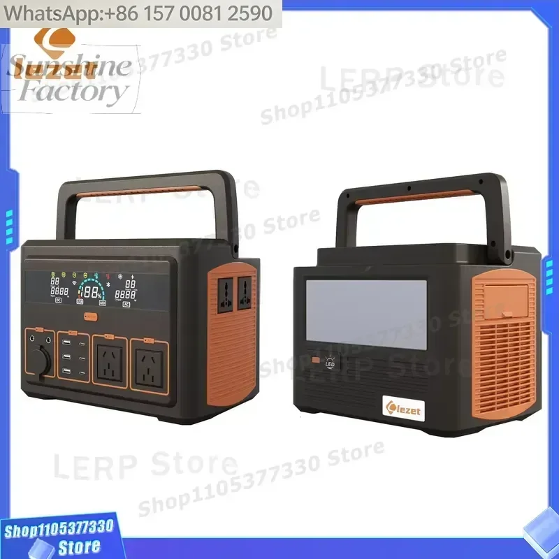 high quality High Capacity Portable Outdoor Solar Power Station with Car Charging 600W-2500W 3 USB 2 Type-C Ports