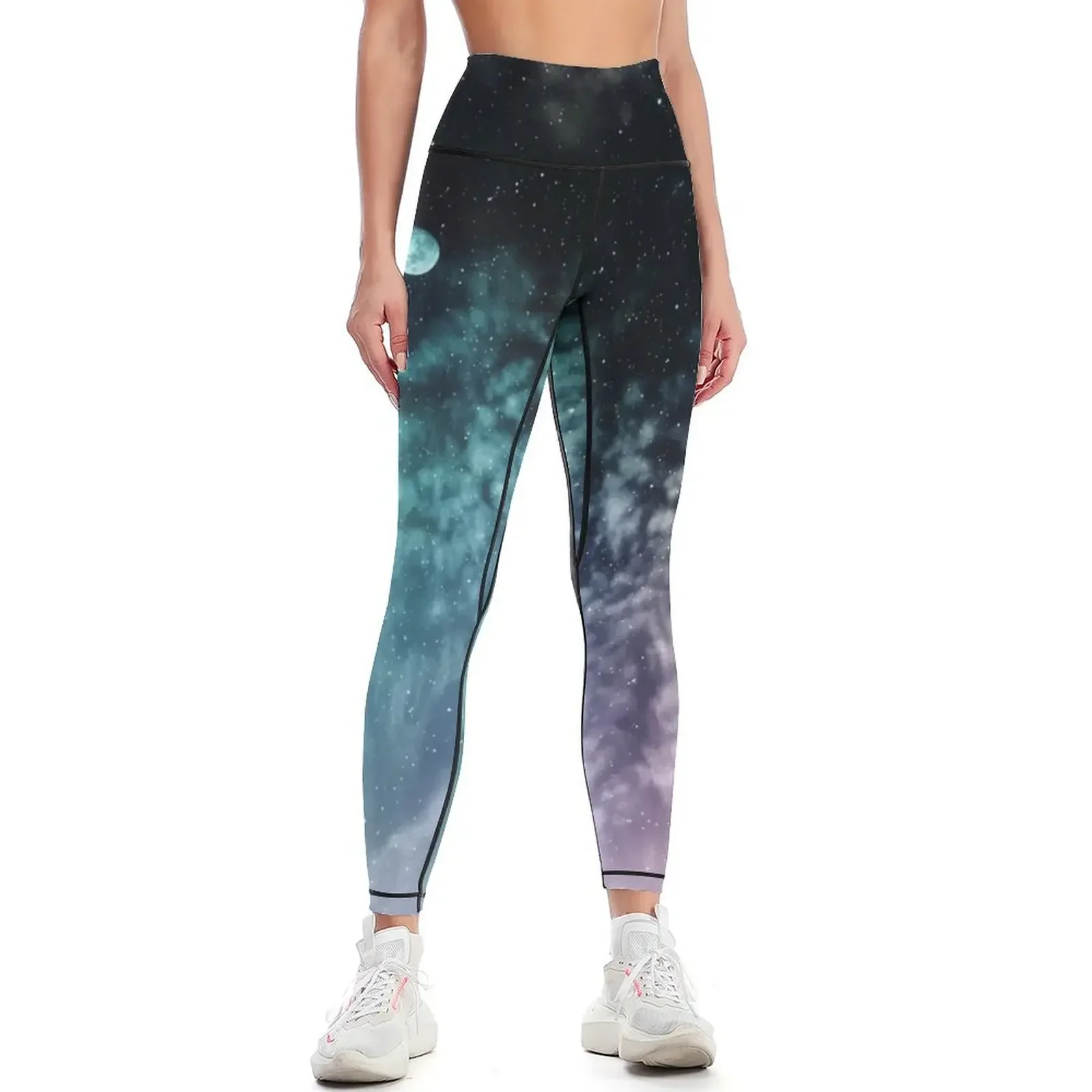 

Polychrome Moon Leggings sport set for physical Women's gym legings for fitness Womens Leggings