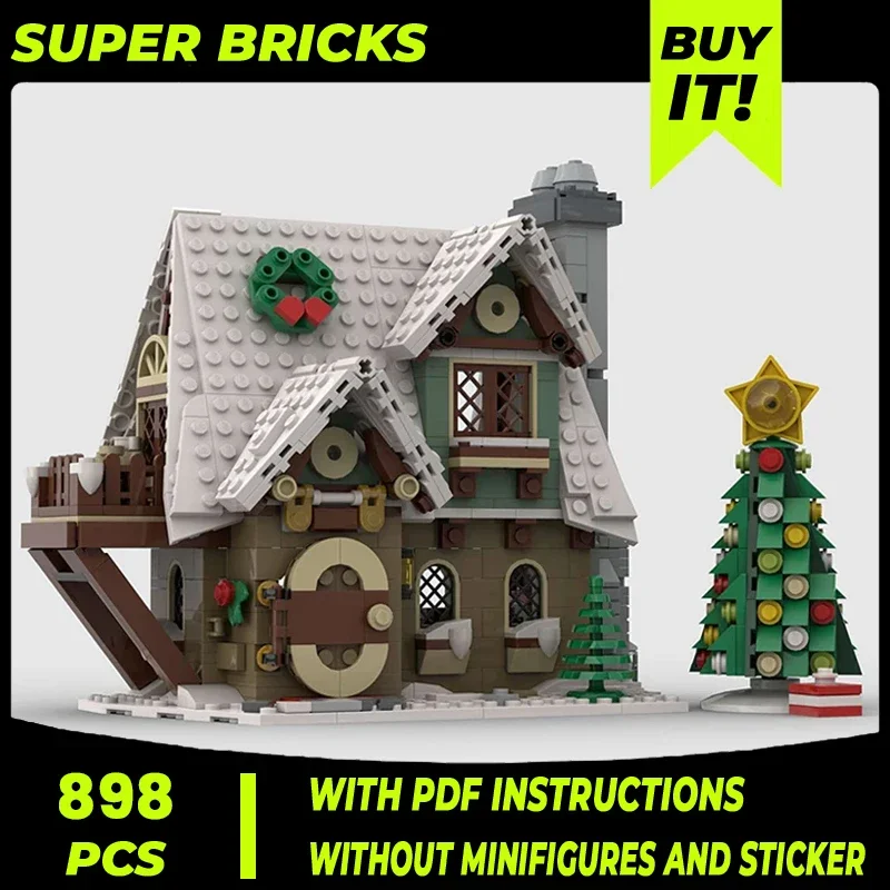 Street View Model Moc Building Bricks Winter Elf House Technology Modular Blocks Gifts Christmas Toys DIY Sets Assembly