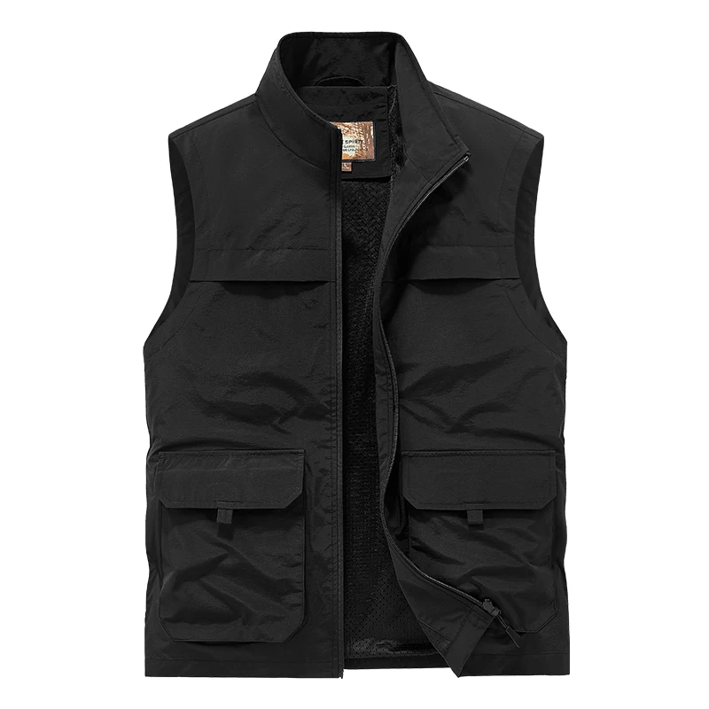 Summer Men Breathable Outdoor Sleeveless Vest Mens Tactical Sport Casual Vest Man Fish Multi Pocket Vest Waistcoat Plus Size 6XL