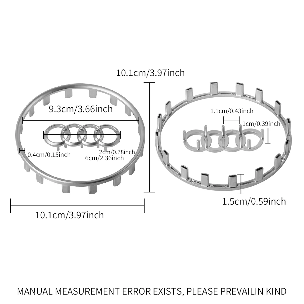 Auto Steering Wheel Emblem Frame for AUDI A6L 2016-2018 A4L A5 2013-2016 Q5 2013-2018 Q7 A7 2011-2016 A3 2014-2016 Q3 2012-2018