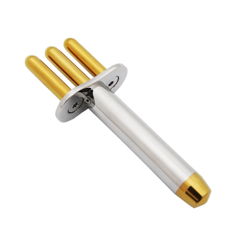Massage Pen Magnetic Acupuncture Pen, 3-Fork Face Massager Stainless Steel Massager,Portable Handheld for Home Beauty Salon Face