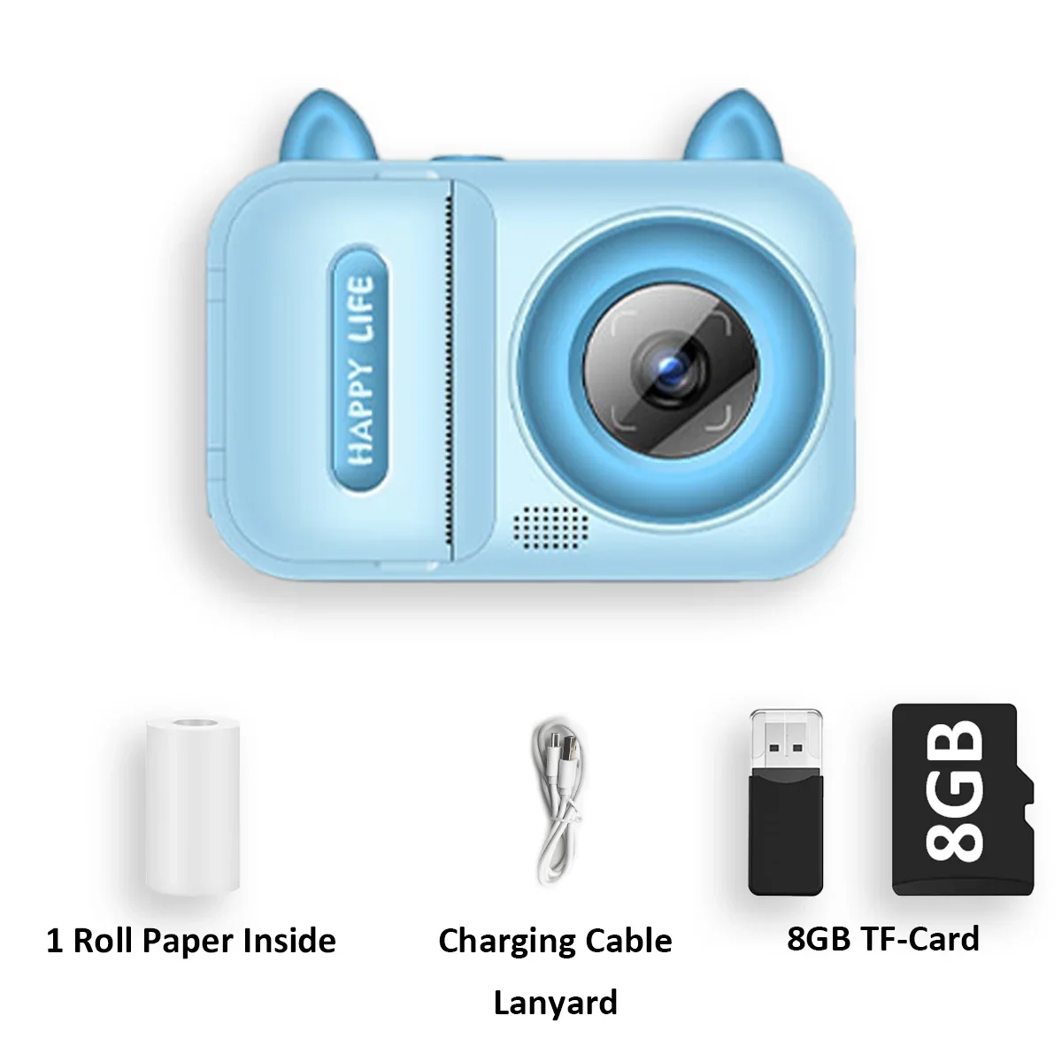 Instant Print Camera for Kids - HD Digital Camera, Thermal Printing, 8G Card, Fun Photo & Video Toy, Perfect Gift for Children