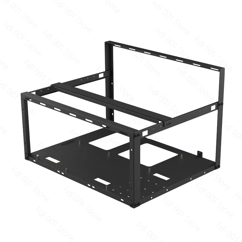 Open Air 4 GPU Mining Rig Frame Dual CPU EATX Case Rack Mountable for AI Super Computing