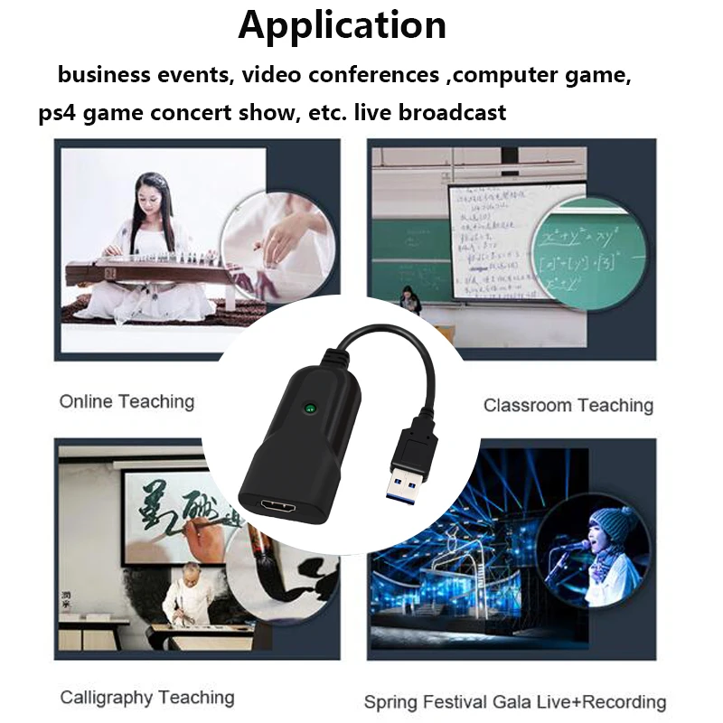 USB To HDMI 1080P30Hz Quay Video HDMI To USB Bắt Hình Thẻ Cho Ps4 Trò Chơi Buổi Hòa Nhạc Chương Trình V. V, phát Sóng Trực Tiếp