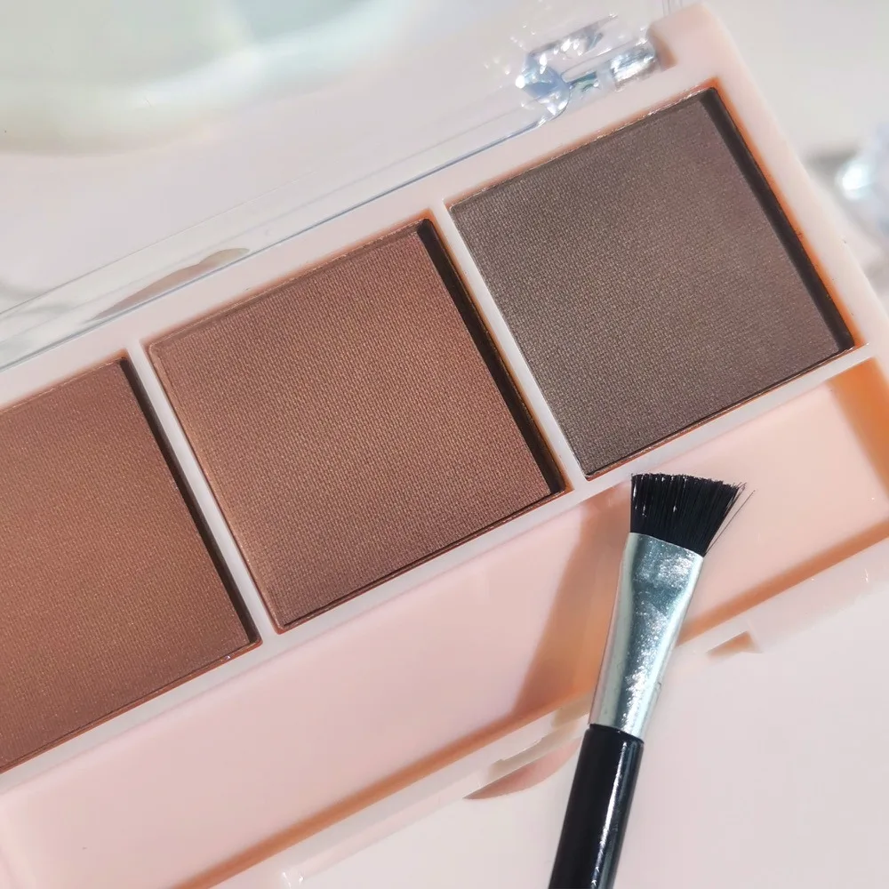 لوحة بودرة الحواجب ثلاثية الألوان | اصنع أشكال حواجب طبيعية ثلاثية الأبعاد مع ملابس مقاومة للماء تدوم طويلاً، مناسبة لجميع أنواع البشرة #2