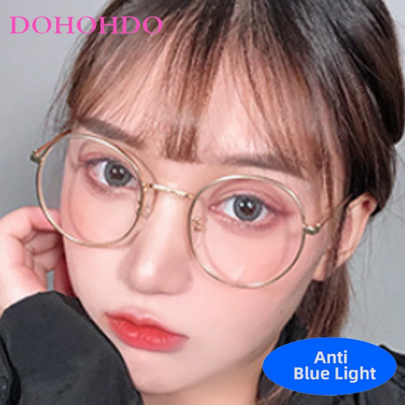 

Vintage Metal Round Women Men Anti-Blue Light Eyewear Fashion Designer Brand Optical Glasses For Play Games Reading Lentes Очки