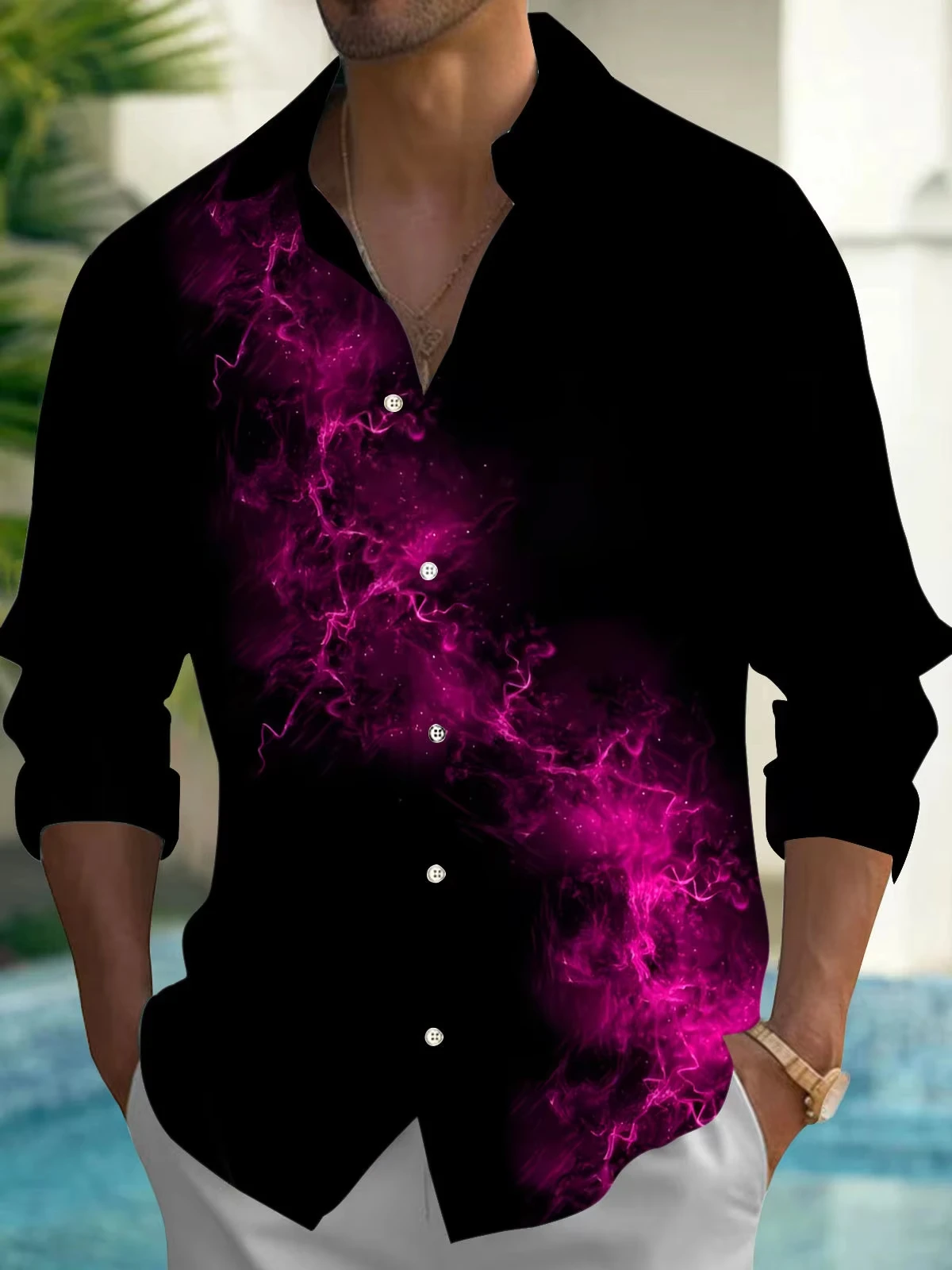 Men's spring and autumn casual long-sleeved shirts, handsome, fashionable and versatile new top