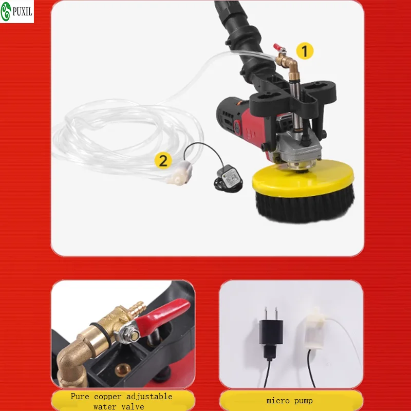 جهاز غسيل كهربائي محمول للرطب والجاف، سجادة دفع يدوية، أداة فرشاة الأسنان، معدات تنظيف الشرفة الرخامية المحمولة #4