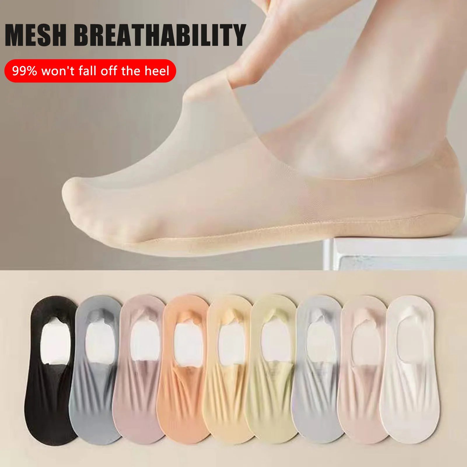 Women Simple Solid Color Socks Multicolor Ultra-Thin Short Tube Socks for Shopping Camping Walking