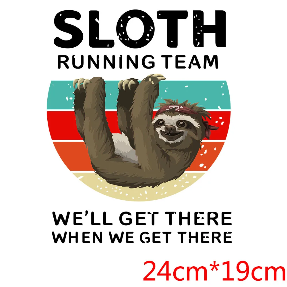 Sloth Iron on Patches for Clothing Thermoadhesive Patches on Clothes Parches Bordados Para La Ropa Heat Transfer Stickers Diy