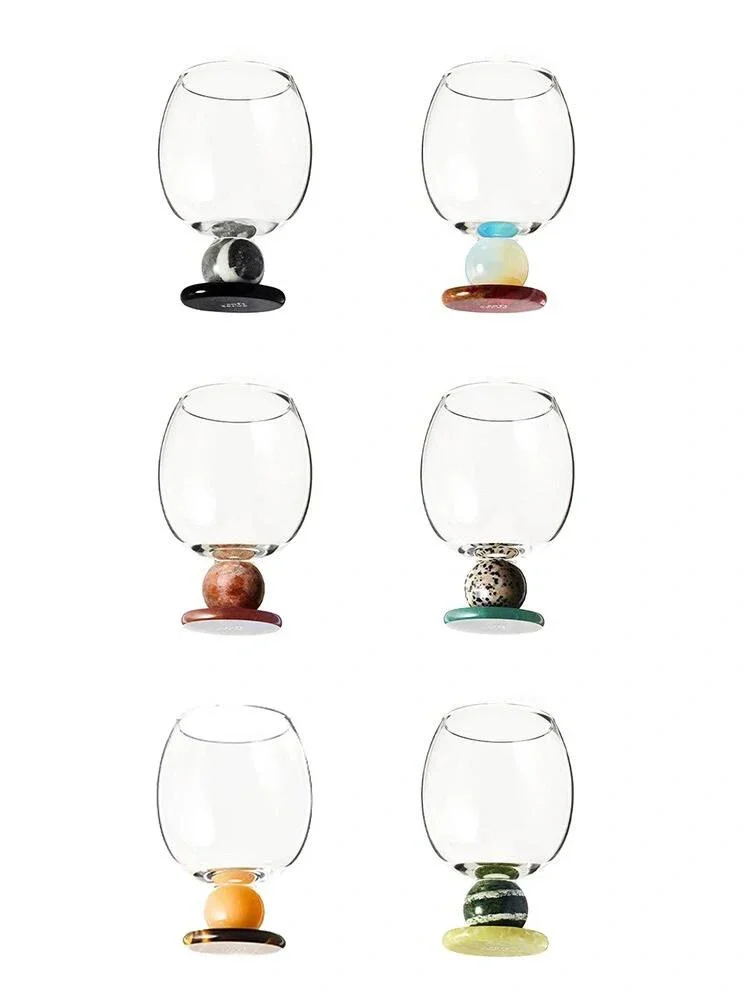 Natural Jade Glass Cup Creative Beverage Cup Wine Glass Juice Coffee Latte Water Cup Festive Gift Elegant Aesthetic Value