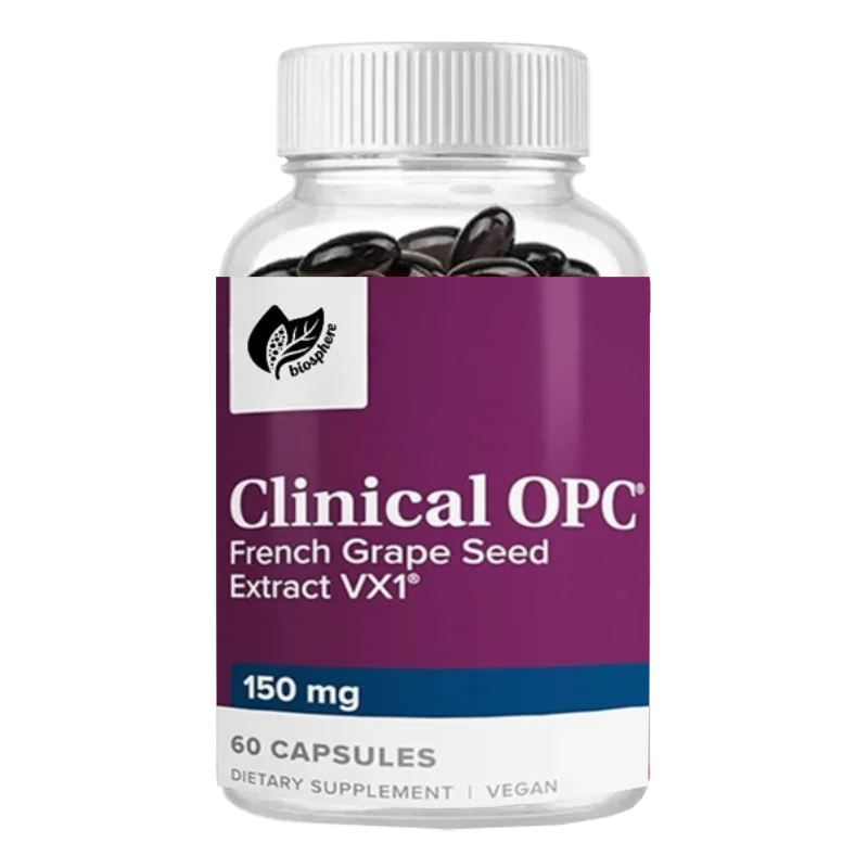 Cardiovascular Health Supplement, Dietary Supplement Containing Grape Seed Extract and Sunflower Lecithin, 60 Capsules