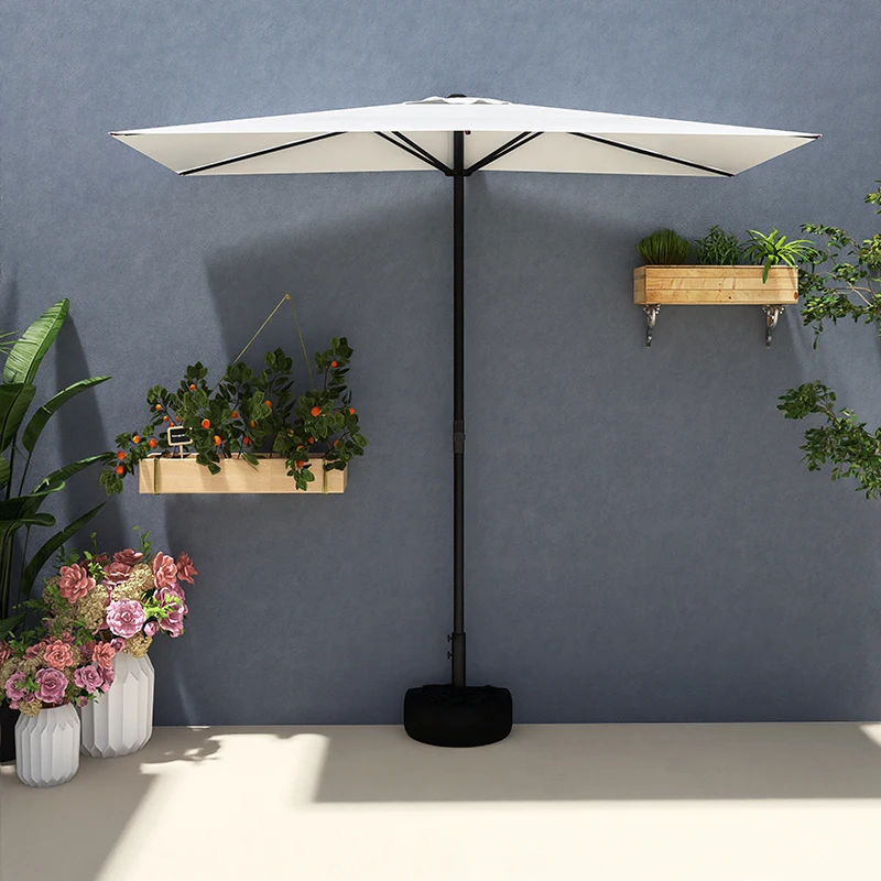 

Открытый зонтик во дворе Подъемный полузонт у стены Терраса Сад прямоугольный боковой тент