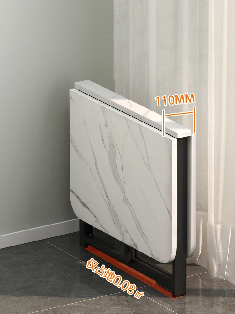 Ultra-Thin Folding Table Kitchen Living Room Rectangular Dining Table for 4-6 People