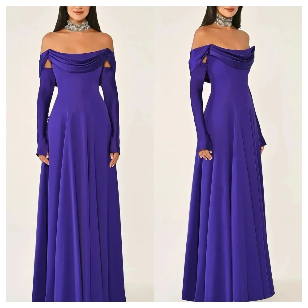 

На заказ JDY Премиум простое вязаное вечернее платье модное вечернее платье с вырезом лодочкой и длинными рукавами Высококачественное прямое платье знаменитости