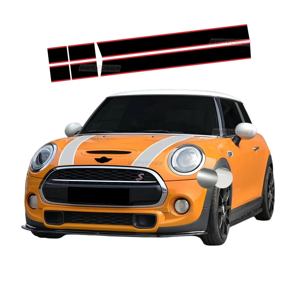 

Car Hood Bonnet Stripes Vinyl Decal For MINI Cooper F56 R56 F55 F57 R57 R58 JCW Rear Trunk Engine Cover Sticker