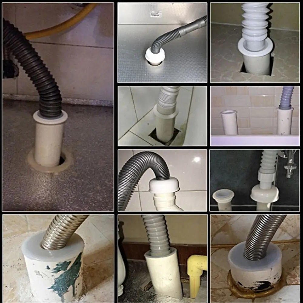 Three Piece Set Drain Pipe Seal Plastic Odor Resistant Drain Odor Stopper Threaded Seal Core Pipe Sealing Plug