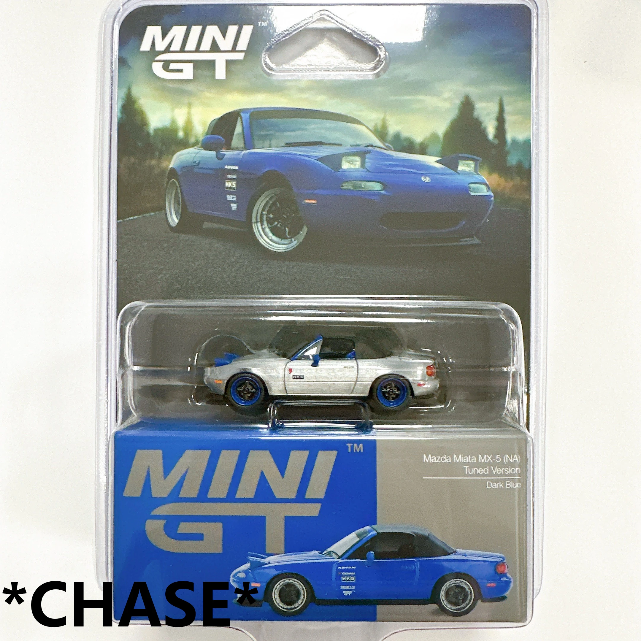 

MINIGT 1069 *CHASE* 1:64 Mazda Miata MX5 NA Tuned Version Dark Blue Diecast Car Model Collection Toys
