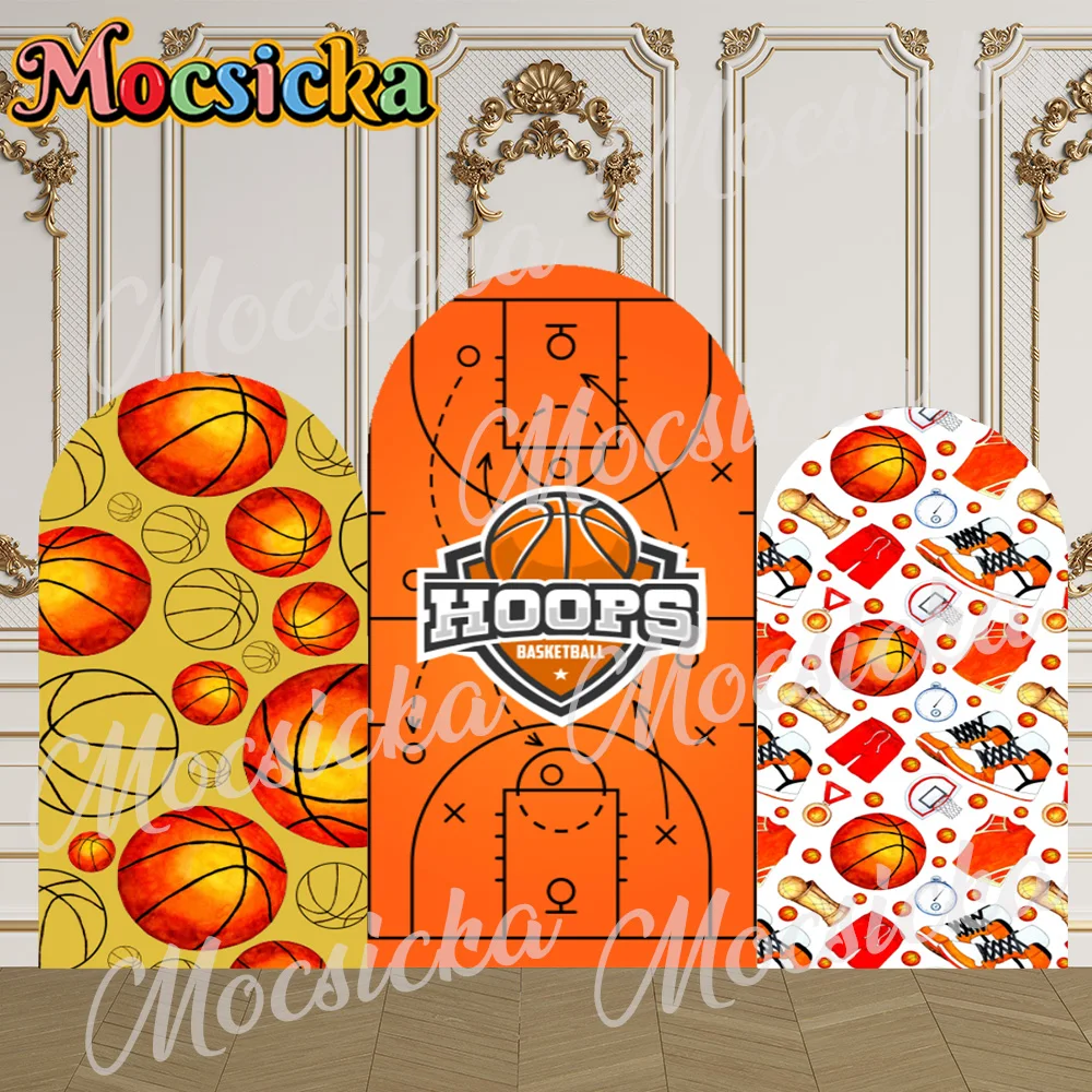 Mocsicka 2-Sided Arch Cover Basketball Tactic Board Decoration Backdrop Baby Shower Kids 1st Birthday Party Prom Studio Props