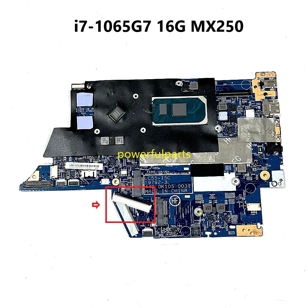

Материнская плата для ноутбука Lenovo IdeaPad FLEX 5-15IIL05 19792-3 19792-1 5B21B20765 i7-1065G7 16G Ram с графикой, работает хорошо