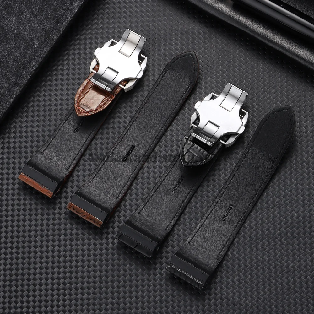 20mm 23mm for Cartier Watchband Cowhide Leather Watch Strap for Santos 100 Series Soft Wrist Band Folding Buckle Men's Bracelets