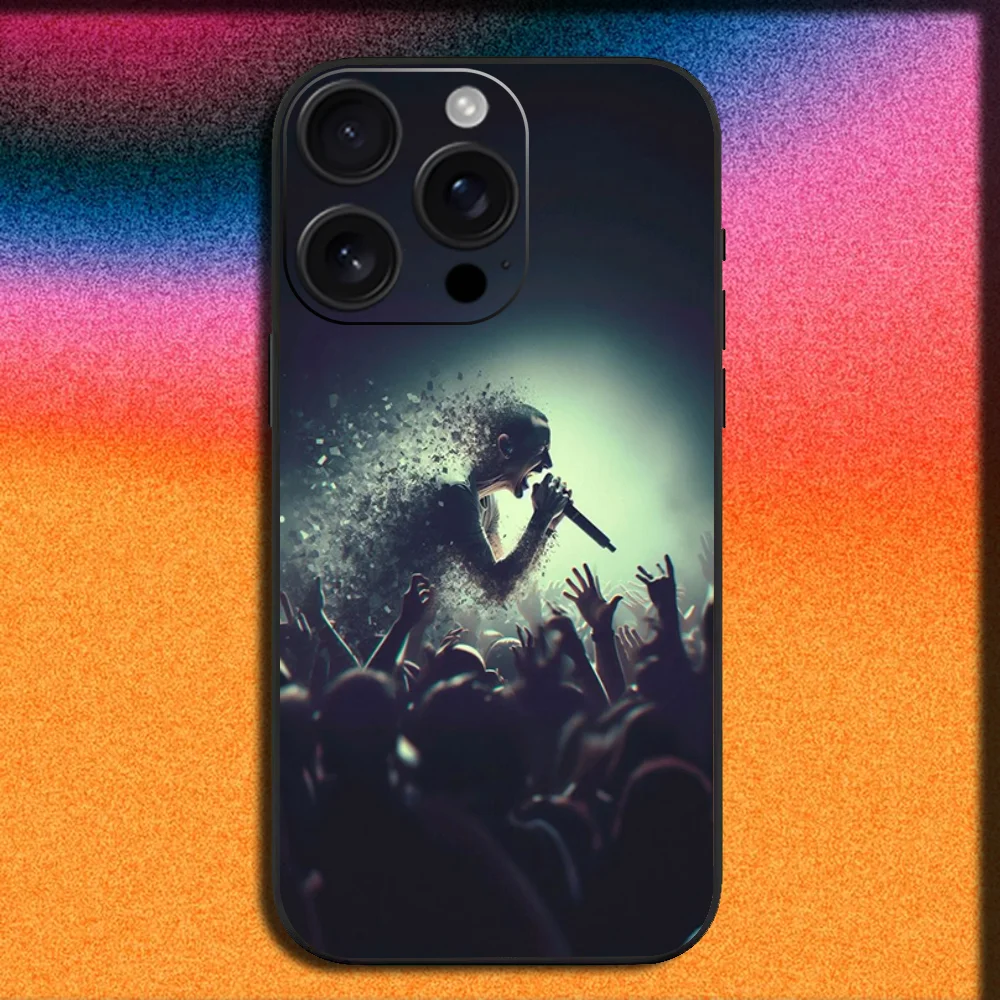 حافظة هاتف Singer Band L-Linkin P-Park لهاتف iPhone 16,15,14,13,12,11,Pro,XS,Max,XR,Plus,SE,Mini غطاء أسود ناعم