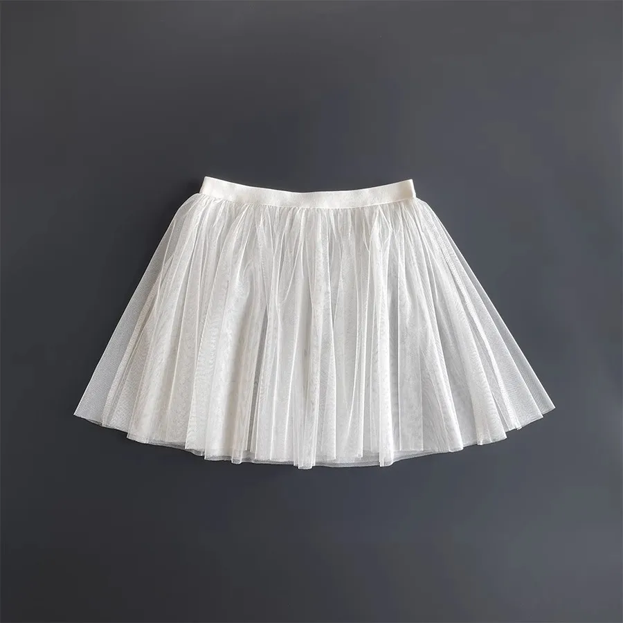 

Skirt Lengthening Hem Folding Bottoming Underskirt Lining Double Mesh Transparent Short Dress Extension Women's Elastic Waist