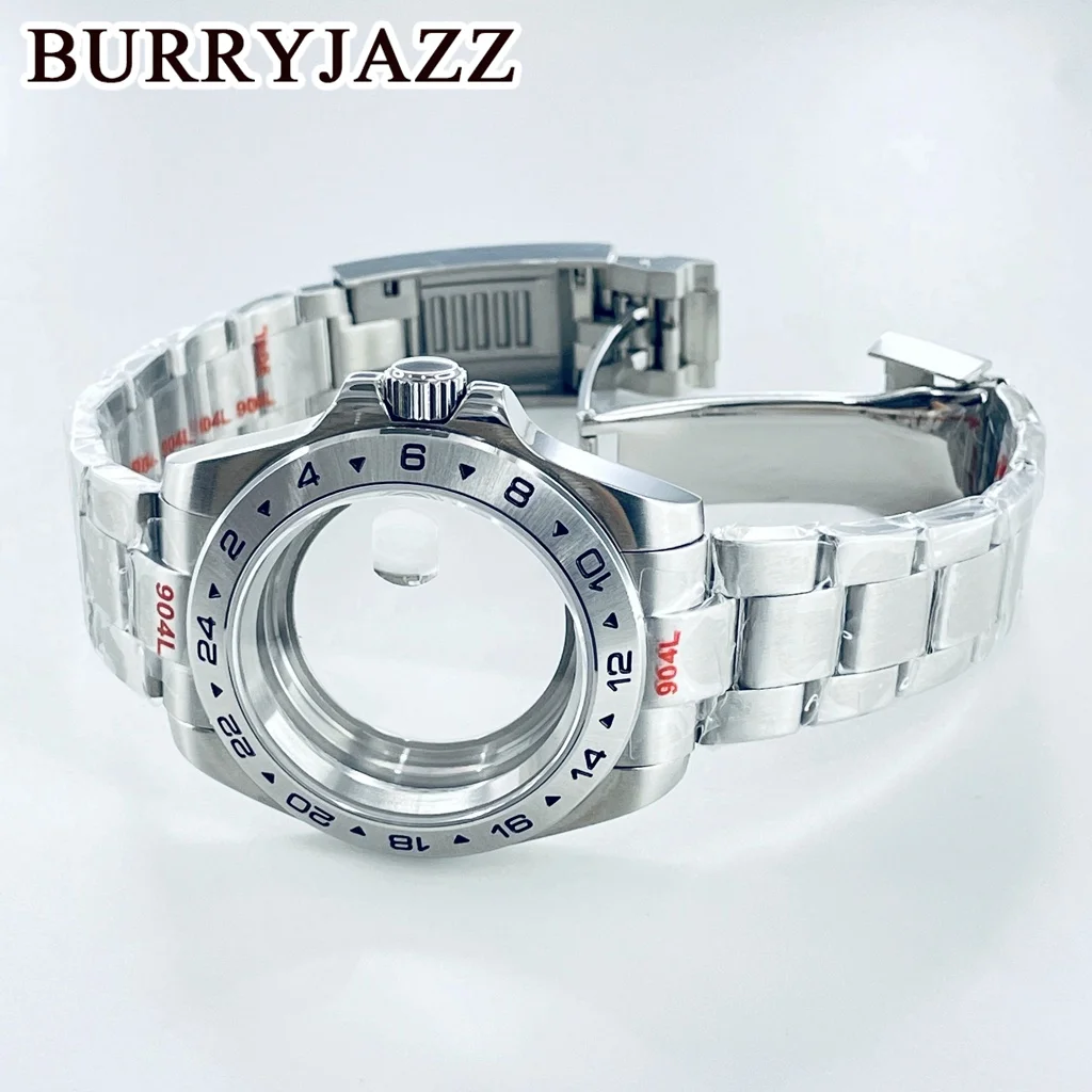 BURRYJAZZ 40mm NH35 NH36 NH38 NH70 NH72 ETA2824 PT5000 Uhrengehäuse Steriles Gehäuse Saphirglas Armband