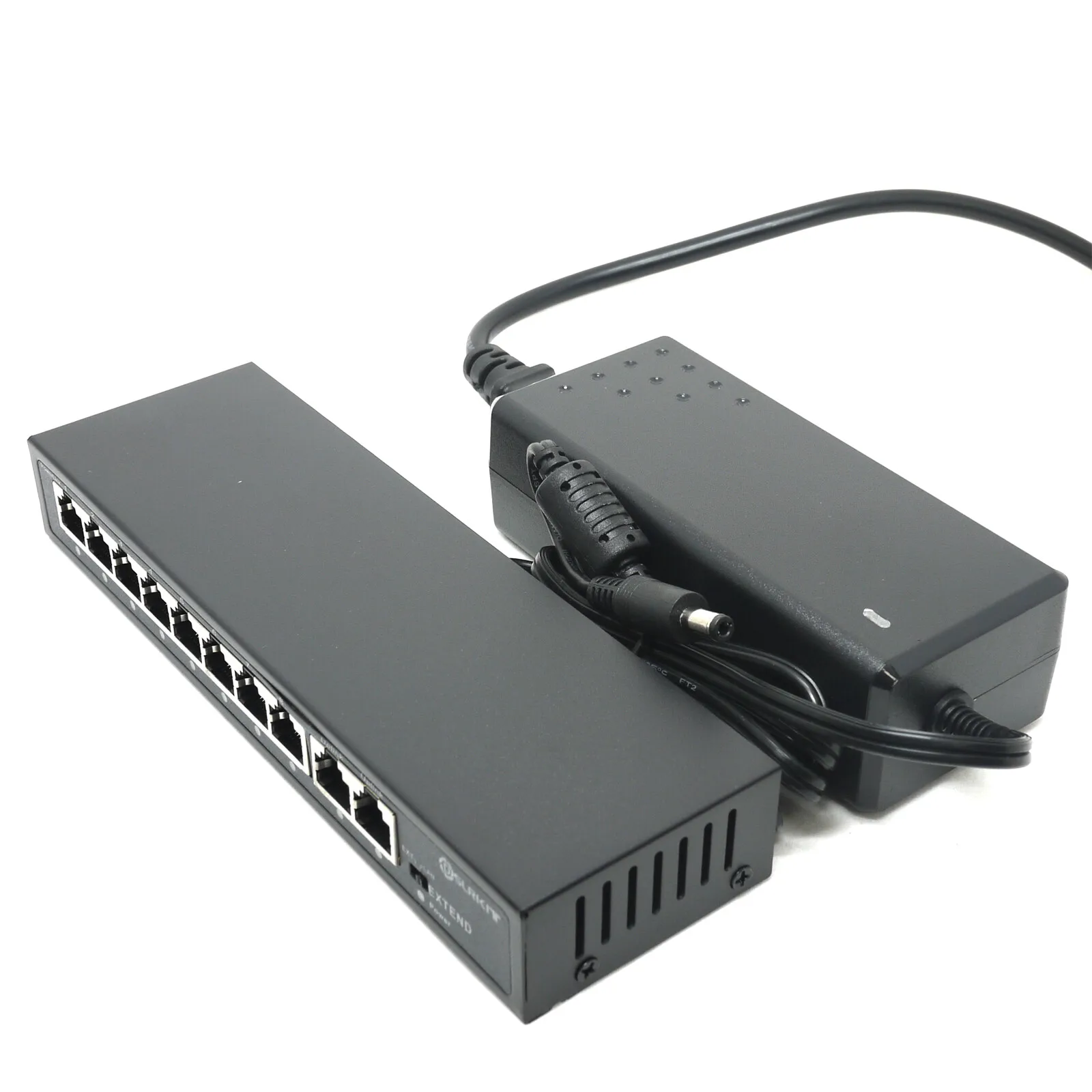 DSLRKIT 250m 10 Ports 8 PoE Switch Injector Power Over Ethernet 52V 120W max140W