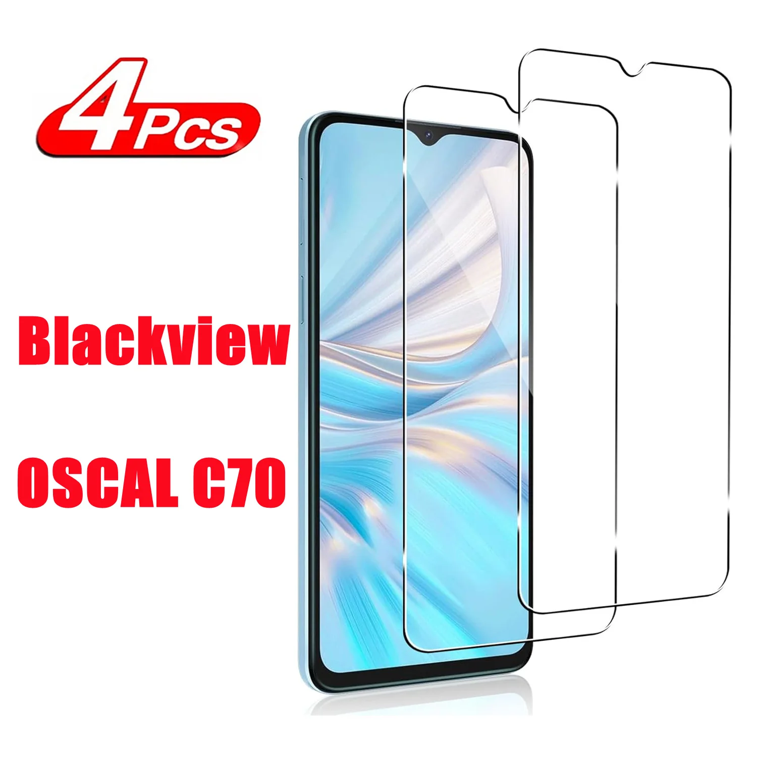 

9H Tempered Glass Film For Blackview Oscal C70 2/4Pcs HD Screen Protector Glass