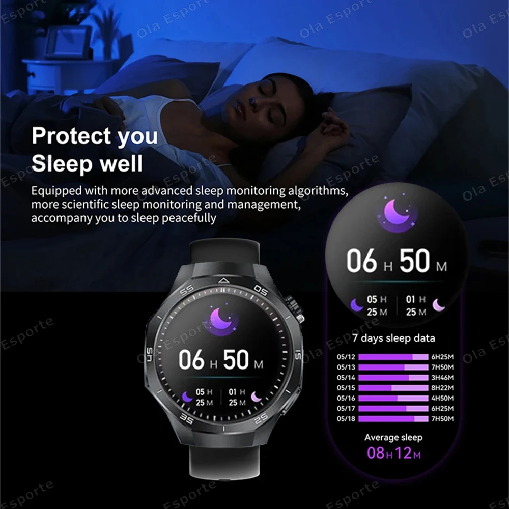 New GT5 Pro Smart Watch Men 1.52" HD Screen GPS Track Heart Rate ECG Monitor Watches Bluetooth Call Waterproof Sports SmartWatch