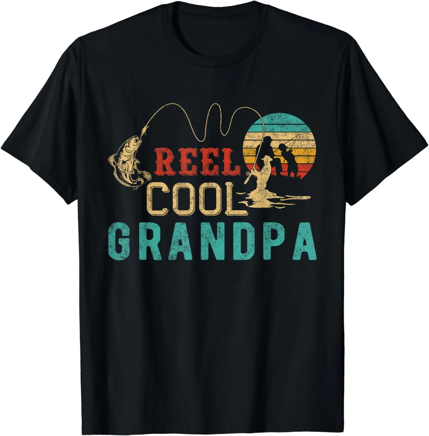 Grandpa Vintage Reel Cool Grandpa Fish Fishing Gift Unisex T-Shirt