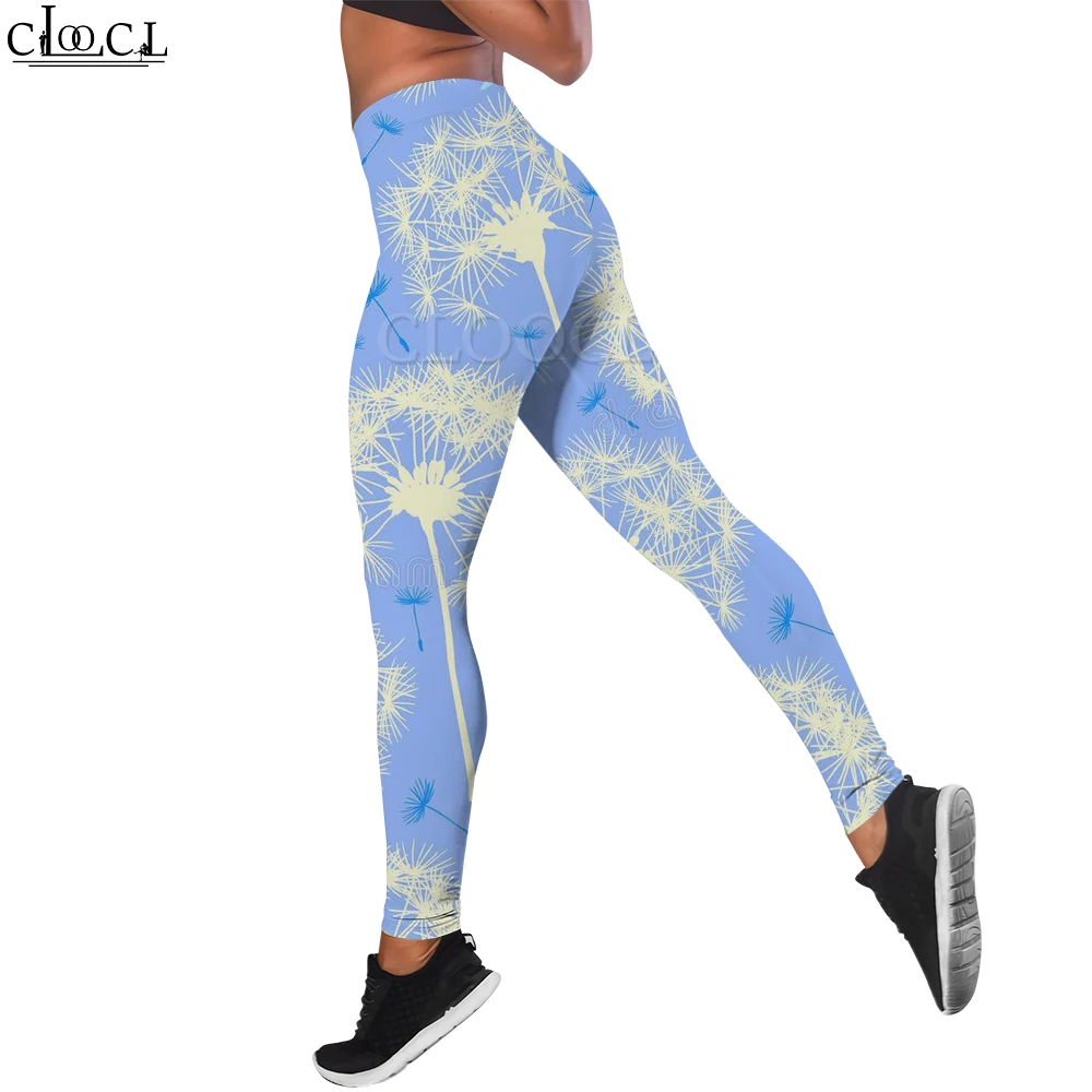 

CLOOCL Leggings Women Yoga Clothing Romantic Dandelion Printing Casual Leggings Jogging Cycling High Waist Trousers