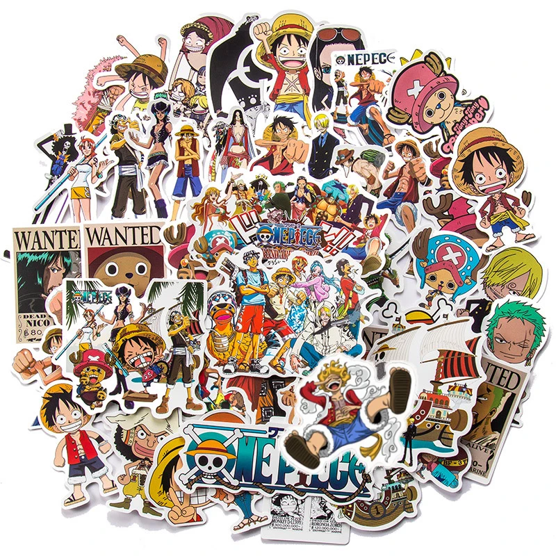 10/30/50/100pcs Anime One Piece Luffy Stickers for Skateboard Laptop Guitar Notebook Suitcase Waterproof Sticker Decal Kid Toy