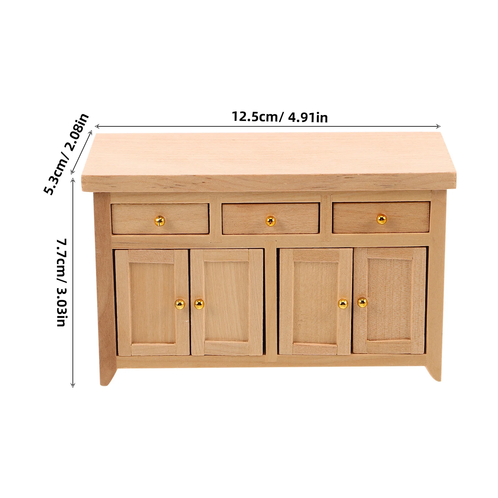 Móveis para casa de bonecas escala 1/12, armário de madeira em miniatura para cozinha, sala de estar, economia de espaço, exibição de armazenamento, mini casa, 1 peça