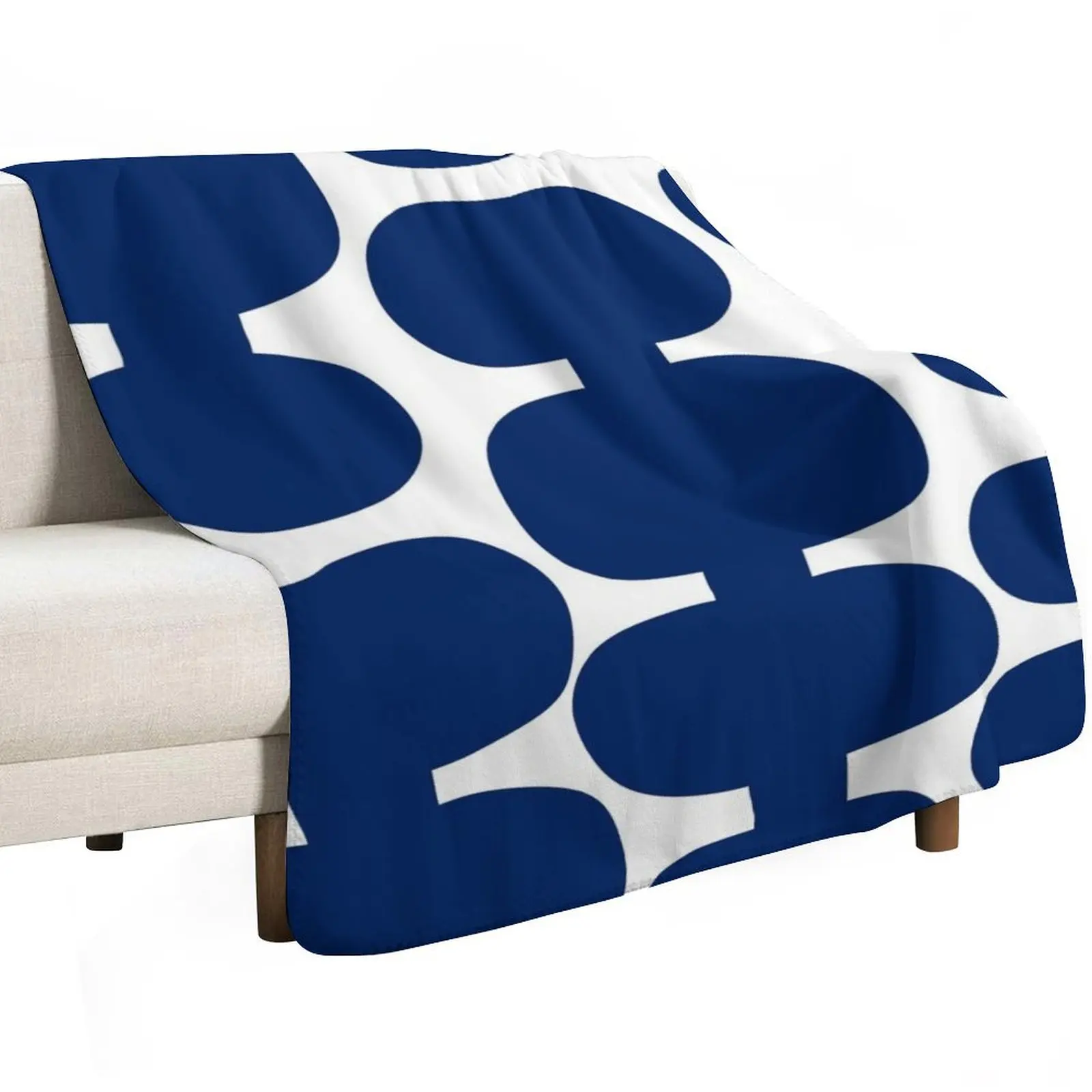 Iconic Mid Century Modern Pattern in White and Royal Blue Throw Blanket heavy to sleep for winter Luxury bed plaid Bed Blankets