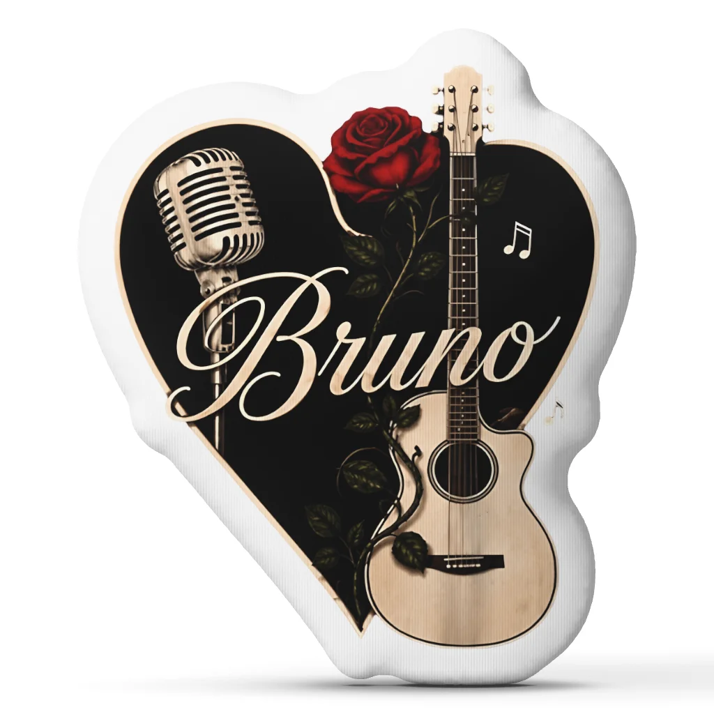 Bruno Music Heart Shaped Pillow Cushion Irregular Stuffed Throw Pillow for Sofa Home Decoration Gift