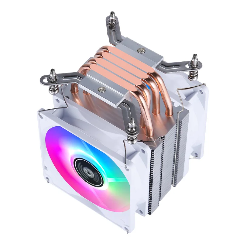 Tower Type Radiator Processor 2/4/6 Heat Pipe Air-cooled CPU Cooler White Fan Mute Install Slots LGA2011 2066 2099 Xeon X79 X99