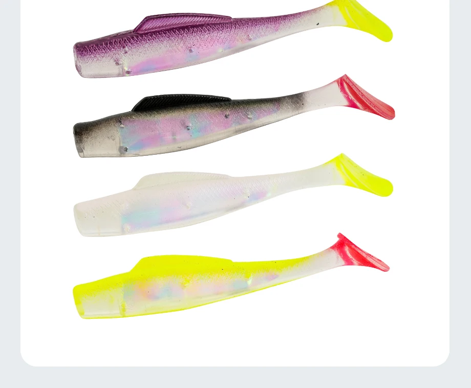6 Stück Weiche Paddelschwanz-Swimbait UV-GLOW Angelköder 8cm TPR Weichköder 80mm 4,8g Künstliche Silikonköder Wobblers Weichköder – Detail 12
